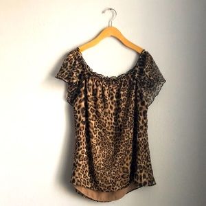 WHBM Leopard Blouse